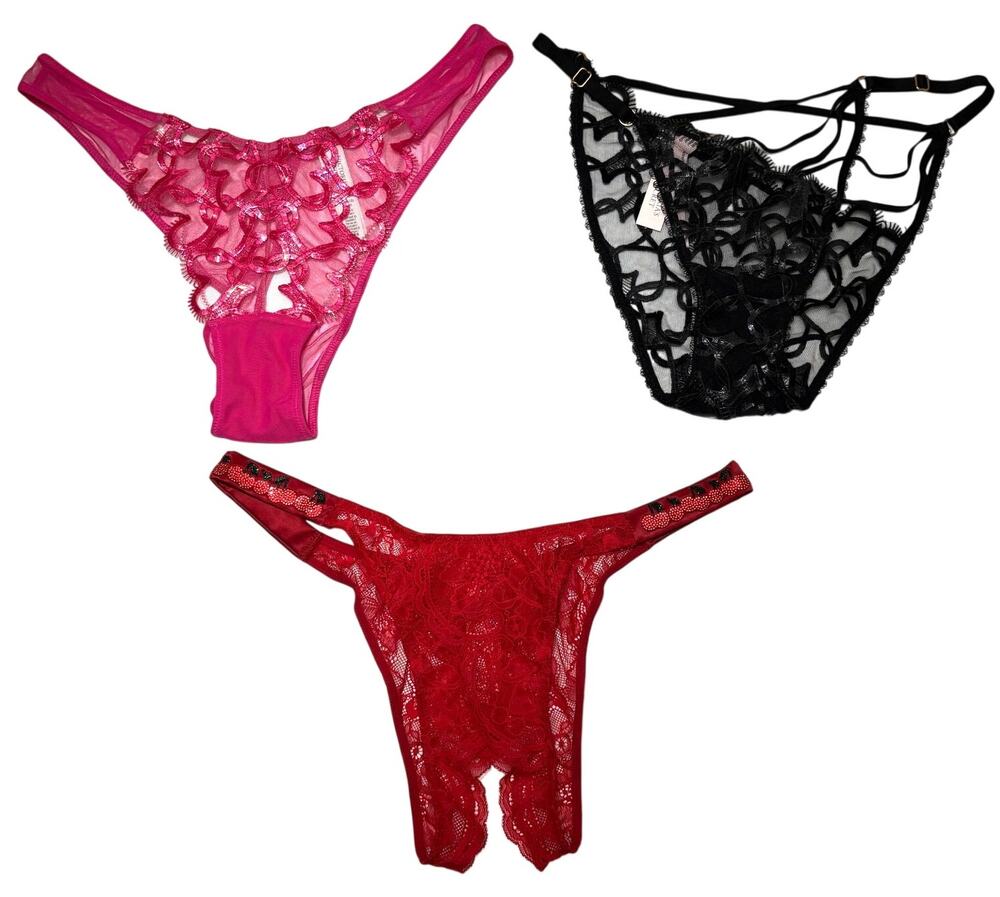 VICTORIA'S SECRET Dream Angels VERY SEXY Panties Panty 3 Piece Lot Size M NWT